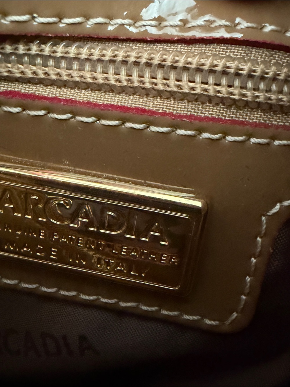 Arcadia Patent Shoulder Bag in Camel - Picture 5 of 14
